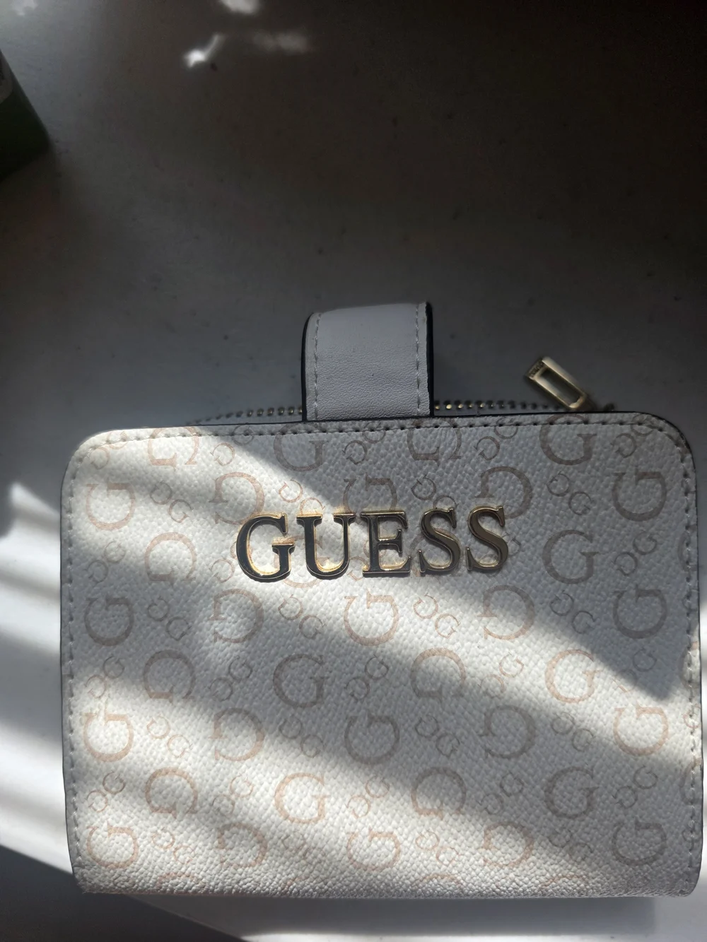 GUESS White Logo Bifold Wallet